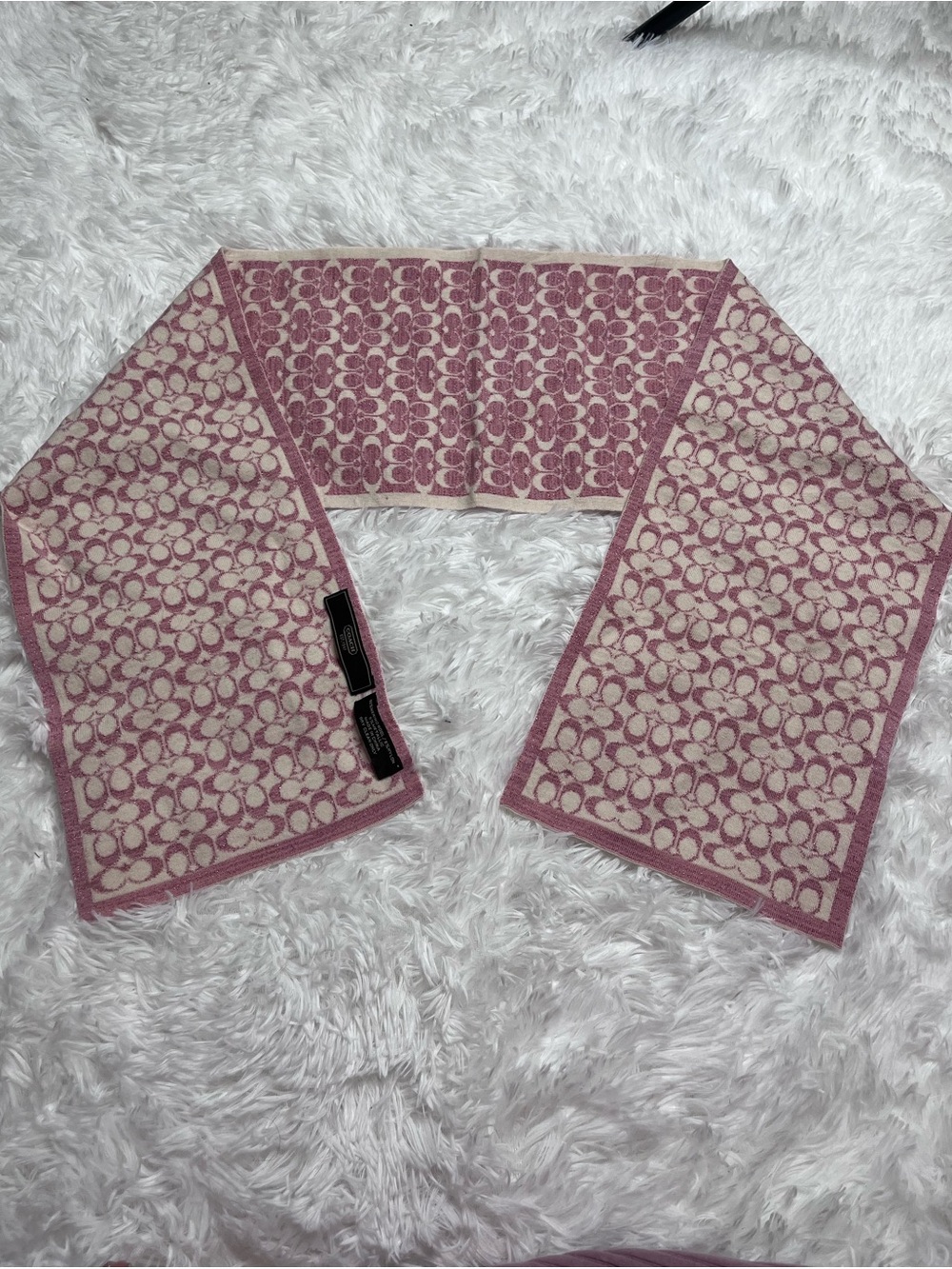 Coach logo dual tone sparkly scarf